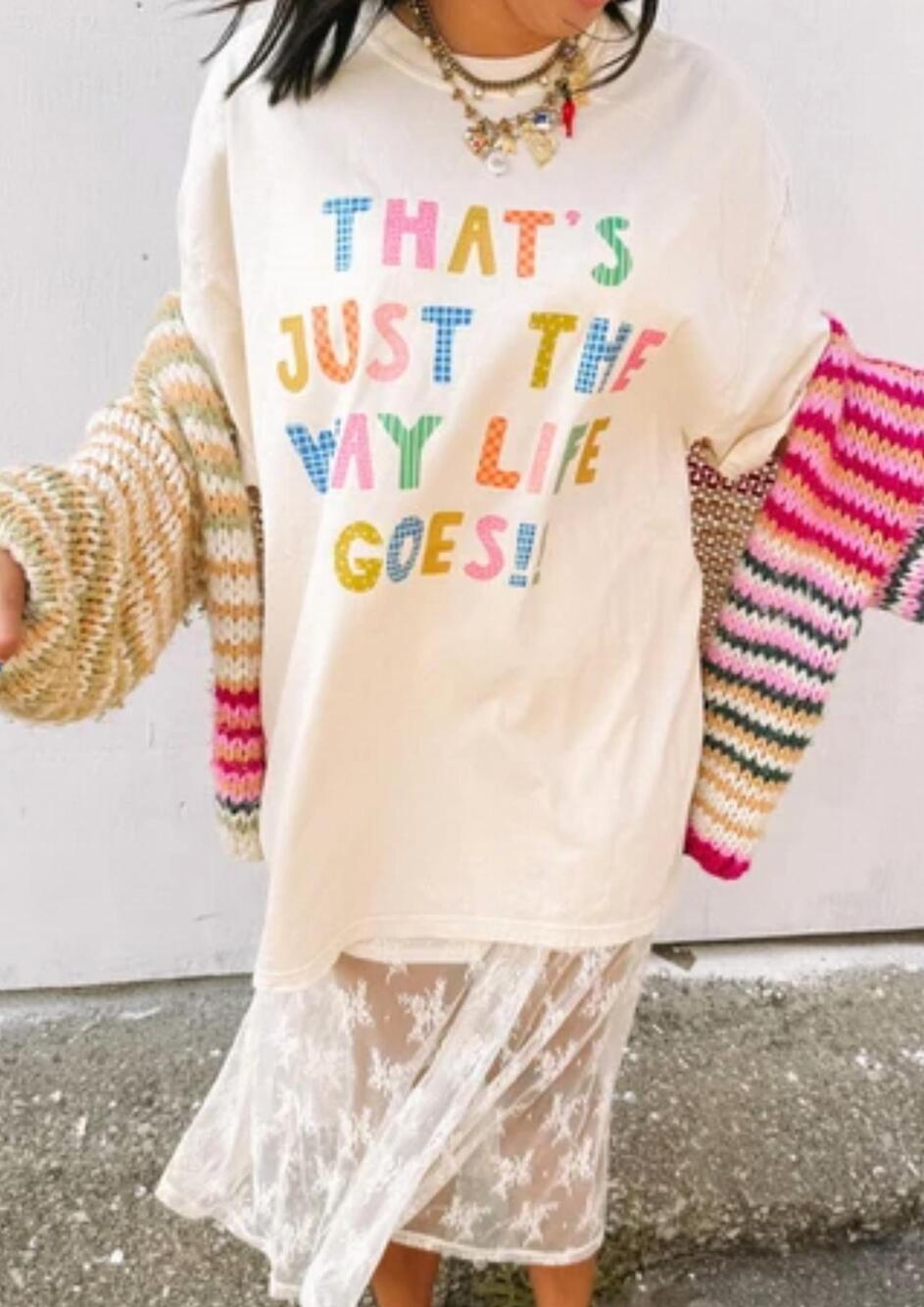 NEW ETTA & EAST that’s just the way life goes tee in ivory